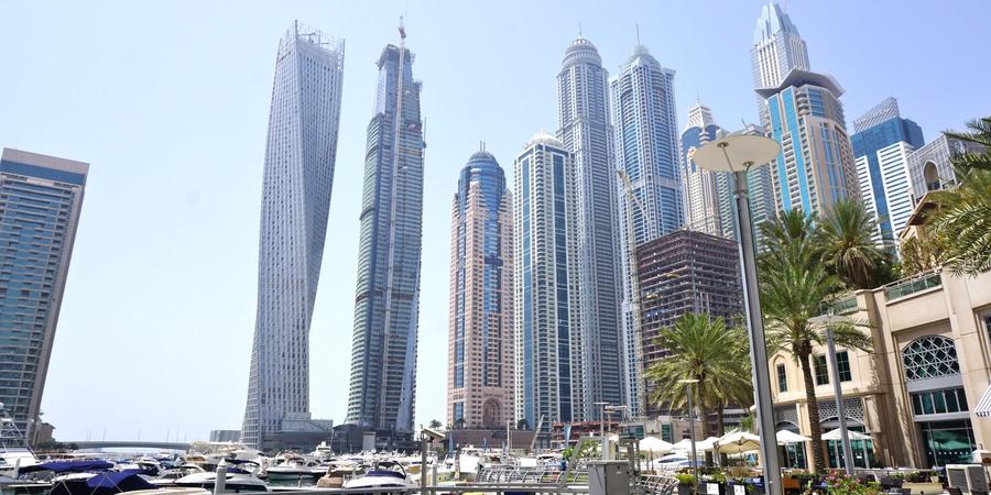 Dubai Marina towers across the water, the skyline that borders Emirates Living (representative view)