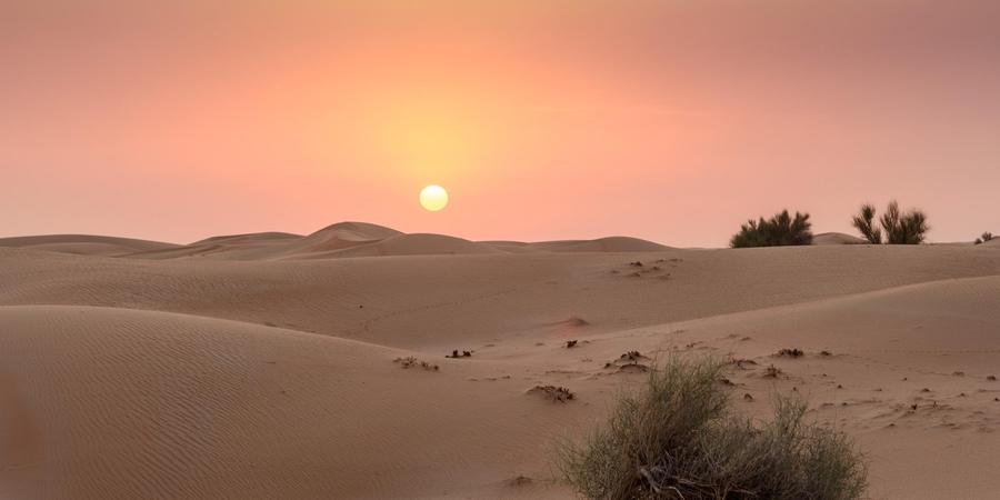 Desert dunes at sunset near Dubai (representative of the Dubai South corridor)